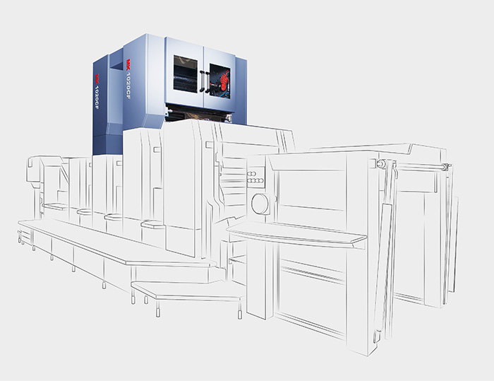 MK 1020CF 冷燙單元
技術(shù)描述：冷燙印技術(shù)
在膠印機(jī)上加裝冷燙單元，完成先燙后印或先印后燙，擺桿跳步能有效節(jié)約電化鋁。